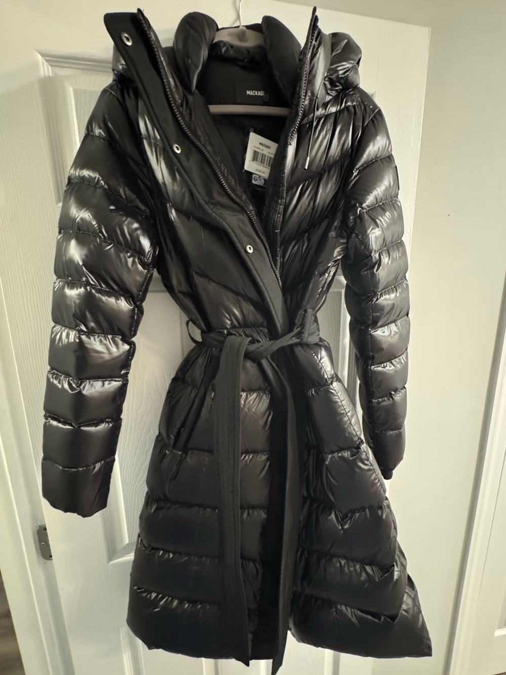 Mackage Black Coralia Down Belted Puffer Coat